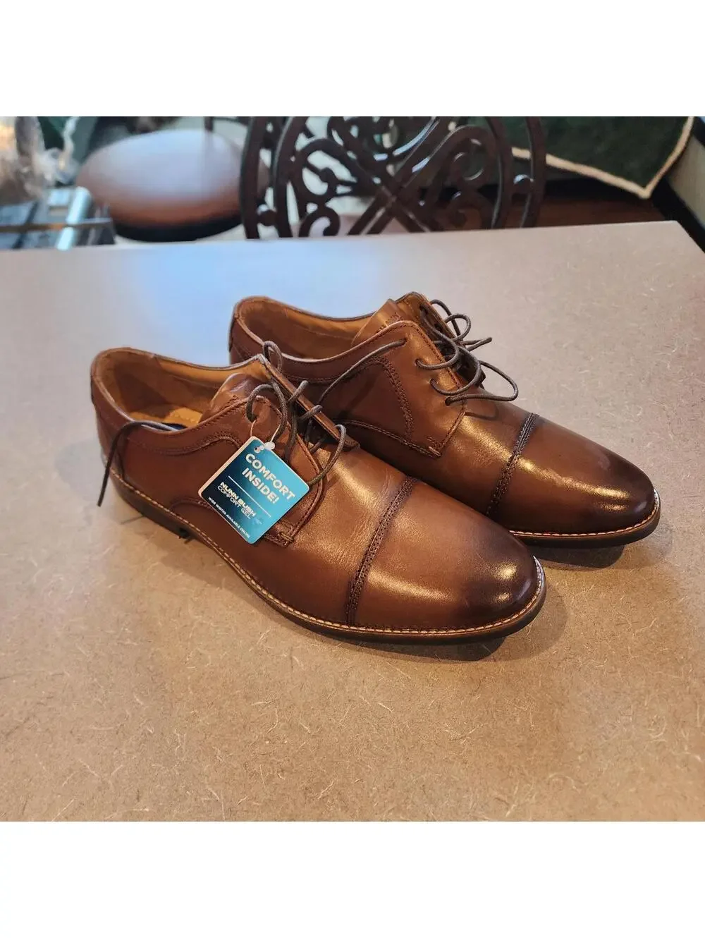 New Nunn Bush® Westfield Men's Leather Cap Toe Oxford Dress Shoes Cognac 11